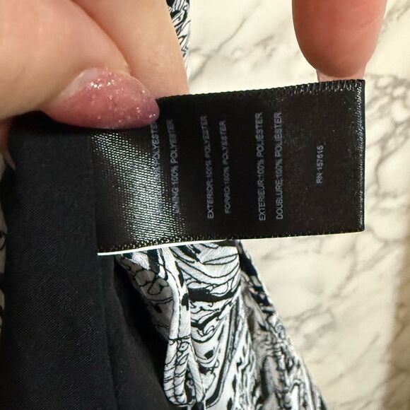 NEW TAHARI ASL Paisley Side Ruched Midi Dress in Black Ivory Plus Size 14 - Picture 11 of 14